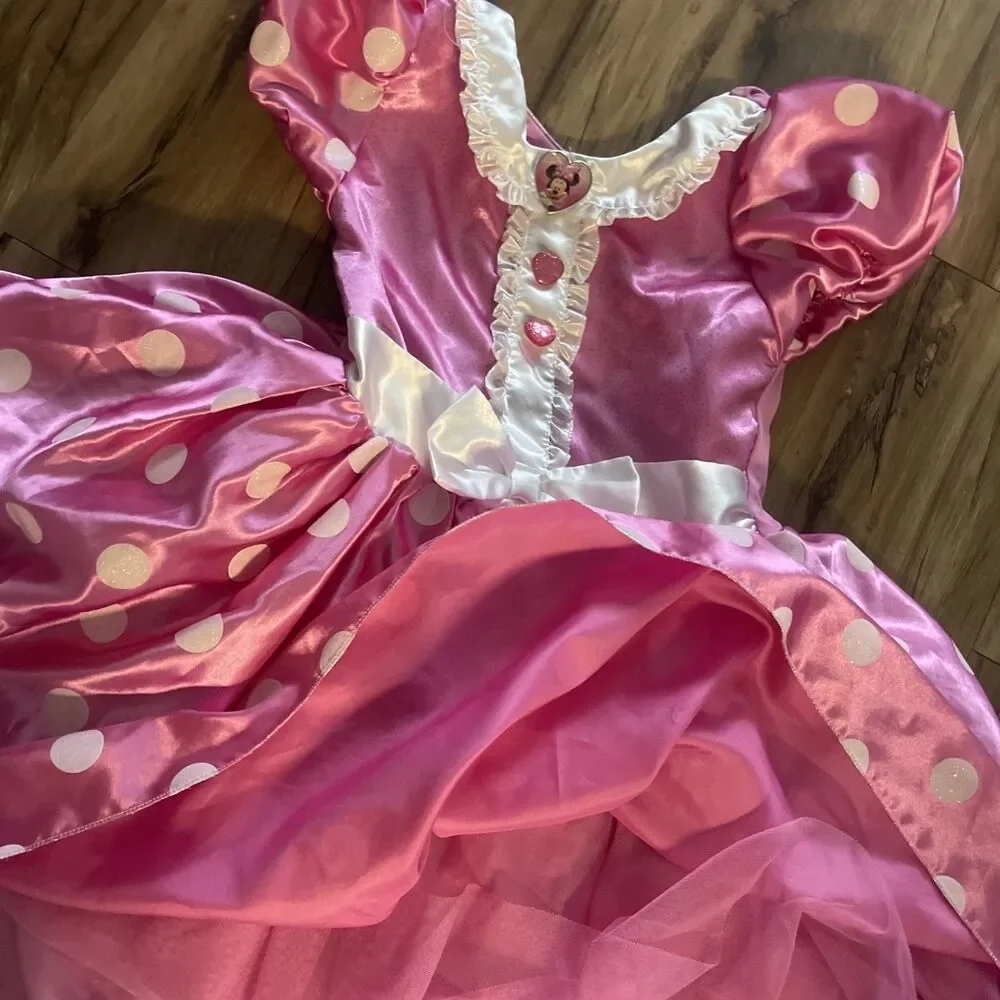 Minnie Mouse Costume Dress Pink Disney Store Size 7/8 Dress Up
